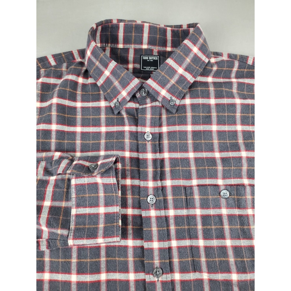 Todd Snyder Shirt Men XXL Plaid Button Down Cotton Long Sleeve Casual